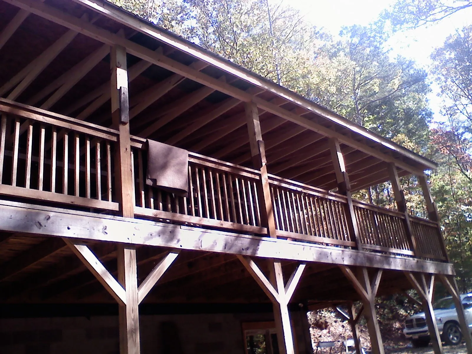 Timber framing under a new elevated porch and deck — Roof Leak Repair in Montvale by Roofing Brothers